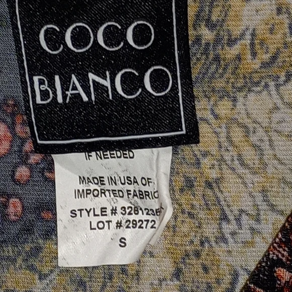 CoCo Bianco multi color graphic design pattern small long sleeve Blouse - Picture 9 of 9